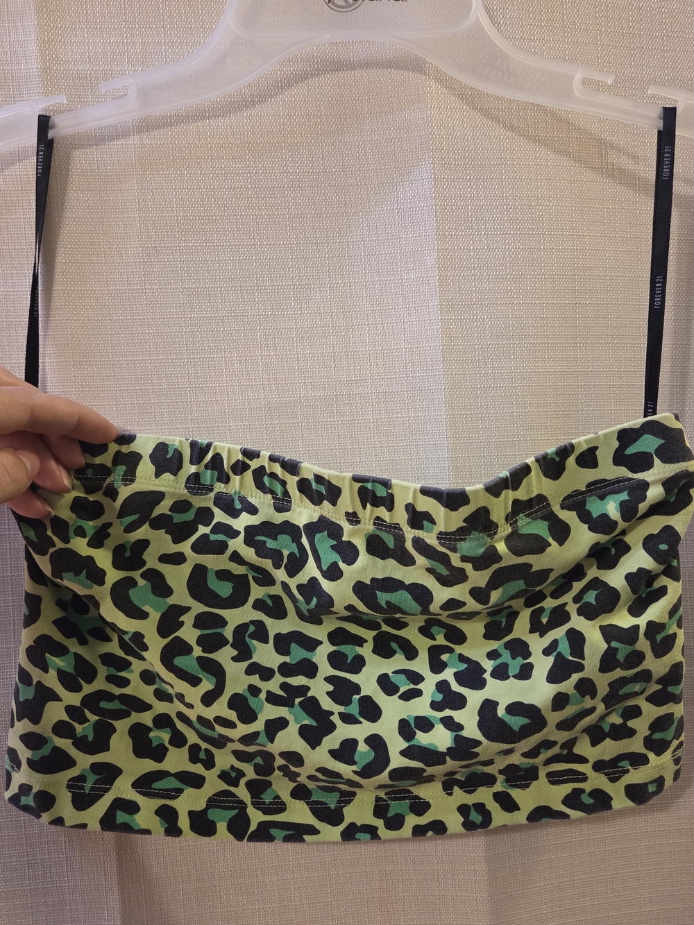 Forever 21 Green Leopard Print Strapless Tube Top